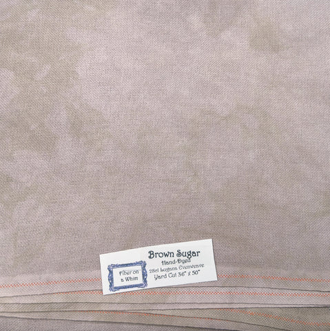 Brown Sugar 28 count Lugana - Fiber On A Whim Fabric - In Stock