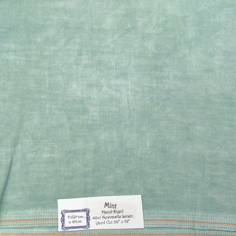 Mint 40 count Linen - Fiber On A Whim Fabric - In Stock