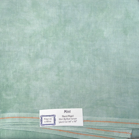 Mint 32 count Linen - Fiber On A Whim Fabric - In Stock
