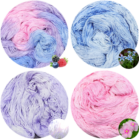 Berries Sherbet Flower Silk Set (1 Variegated, 3 Semi-Solids)