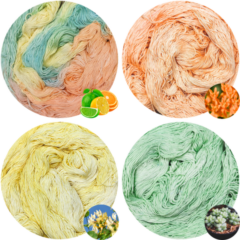 Citrus Sherbet Flower Silk Set (1 Variegated, 3 Semi-Solids)
