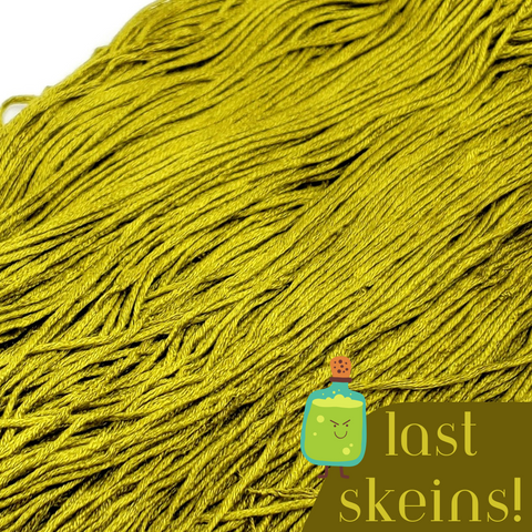 ** Last Skeins ** Acid Green - 8 yard skein - StitchySilk French Spun Silk - Limited Edition