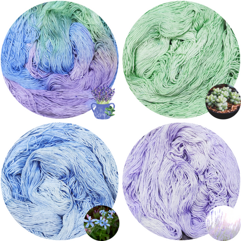 Lavender Mint Sherbet Flower Silk Set (1 Variegated, 3 Semi-Solids)