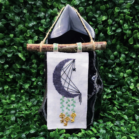 The Witching Moon Cross Stitch Chart With Charms (Design by Margie Stingley)