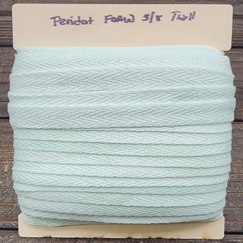 Peridot 3/8th Inch Handdyed Twill Tape By The Yard - Fiber On A Whim