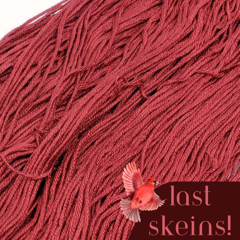 ** Last Skeins ** Cardinal - 8 yard skein - StitchySilk French Spun Silk - Limited Edition