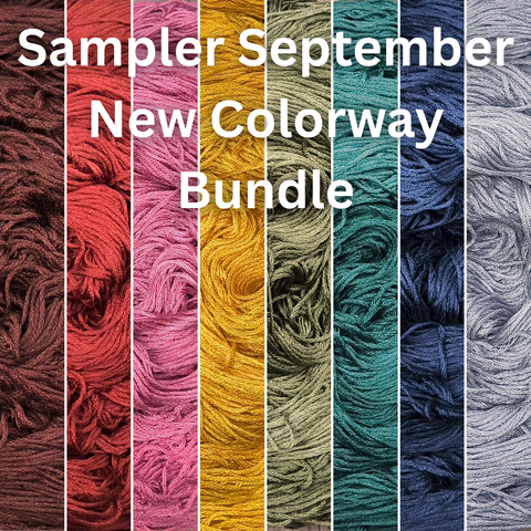 Sampler September New Colorways Flower Silk Set - Eight 8-Yard Skeins